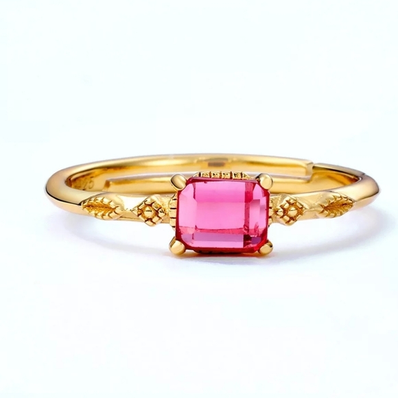 Pink Corundum Adjustable Ring - Picture 5 of 5